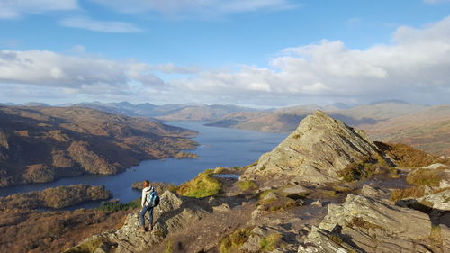 Panoramic view of mountains against sky