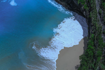 High angle view of beach