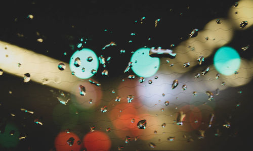 Full frame shot of wet glass window