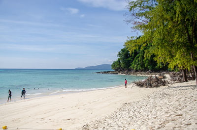 Scenic view of beach against sky