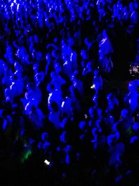 Group of people in blue background