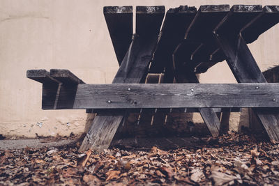 Close-up of bench