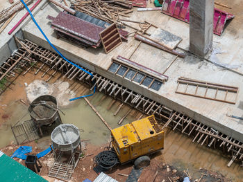 High angle view of construction site