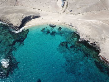 High angle view of beach