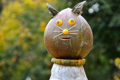 Close-up of sculpture pumpkins