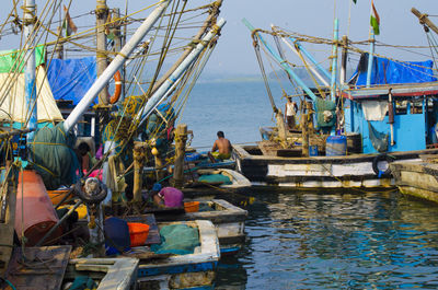 View of people in water