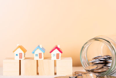 Close-up of toy against white background