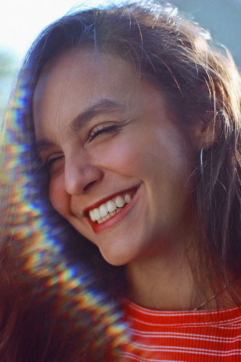 Close-up of a smiling teenage girl