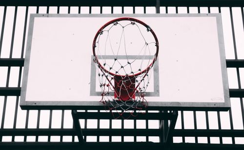 Low angle view of basketball hoop