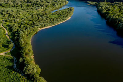 High angle view of sea