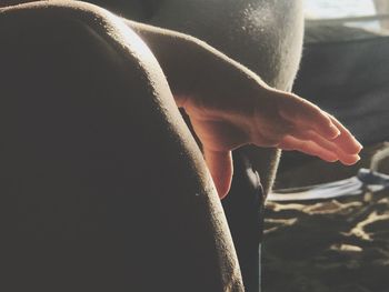 Low section of man on beach