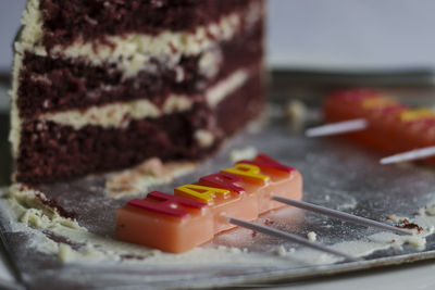 Close-up of cake on plate