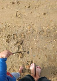 Low section of woman on beach