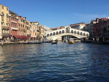 Bridge over canal in city