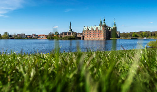 View of river with buildings in background