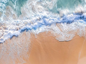 High angle view of sea waves