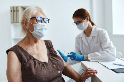 Midsection of woman working