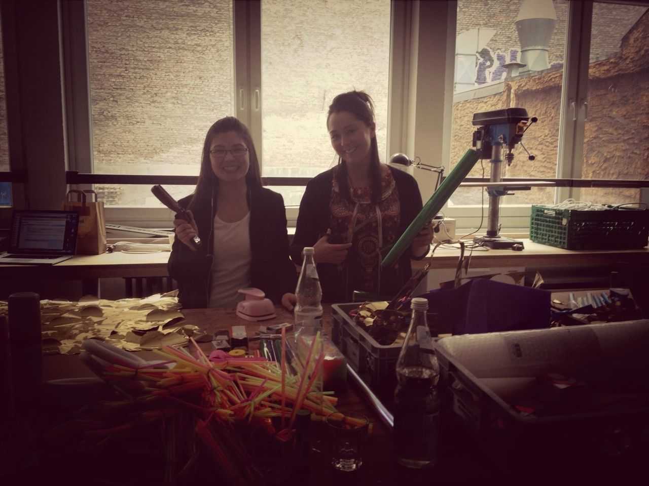 GA producers @denisephilipp & @jessjerickson creating decorations for spring block party