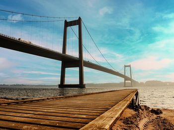 View of bridge over sea against sky