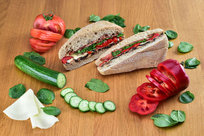Various vegetables on cutting board
