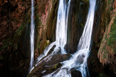 Scenic view of waterfall