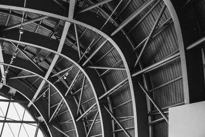 Low angle view of spiral staircase of building