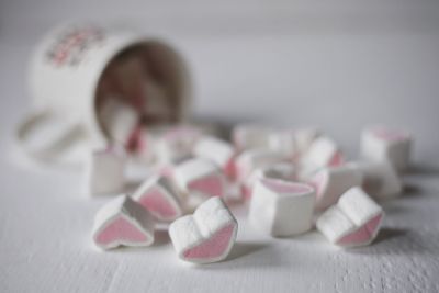 Close-up of heart shape on table