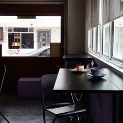 Empty chairs in restaurant