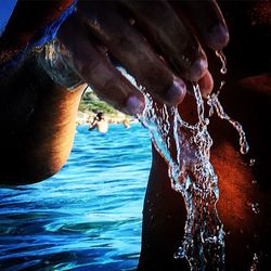 Waves splashing in sea