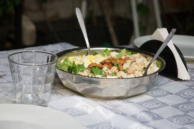 Close-up of food in bowl on table