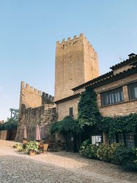 Low angle view of historic building against sky