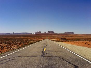 Road against clear sky