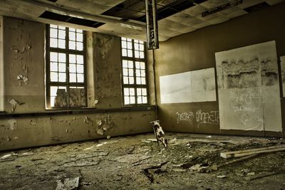 Interior of abandoned building