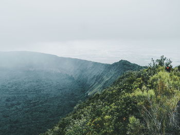 The volcanic crater on mount longonot, rift valley, kenya