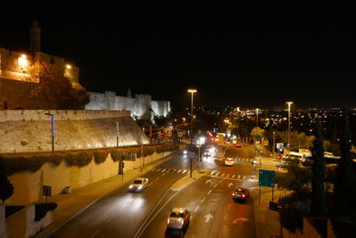 Illuminated city at night