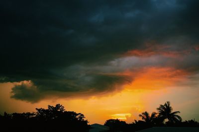 Scenic view of cloudy sky at sunset