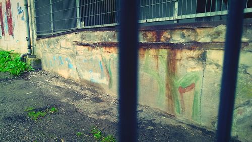 Closed door of old building