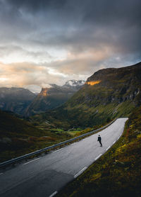 Scenic view of mountain road against sky