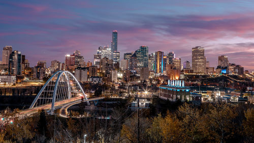 Edmonton skyline at twilight
