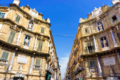 Low angle view of residential building against sky