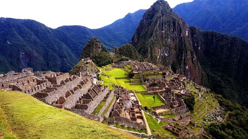 Panoramic view of ruins of mountain against sky