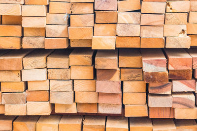 Full frame shot of stacked planks