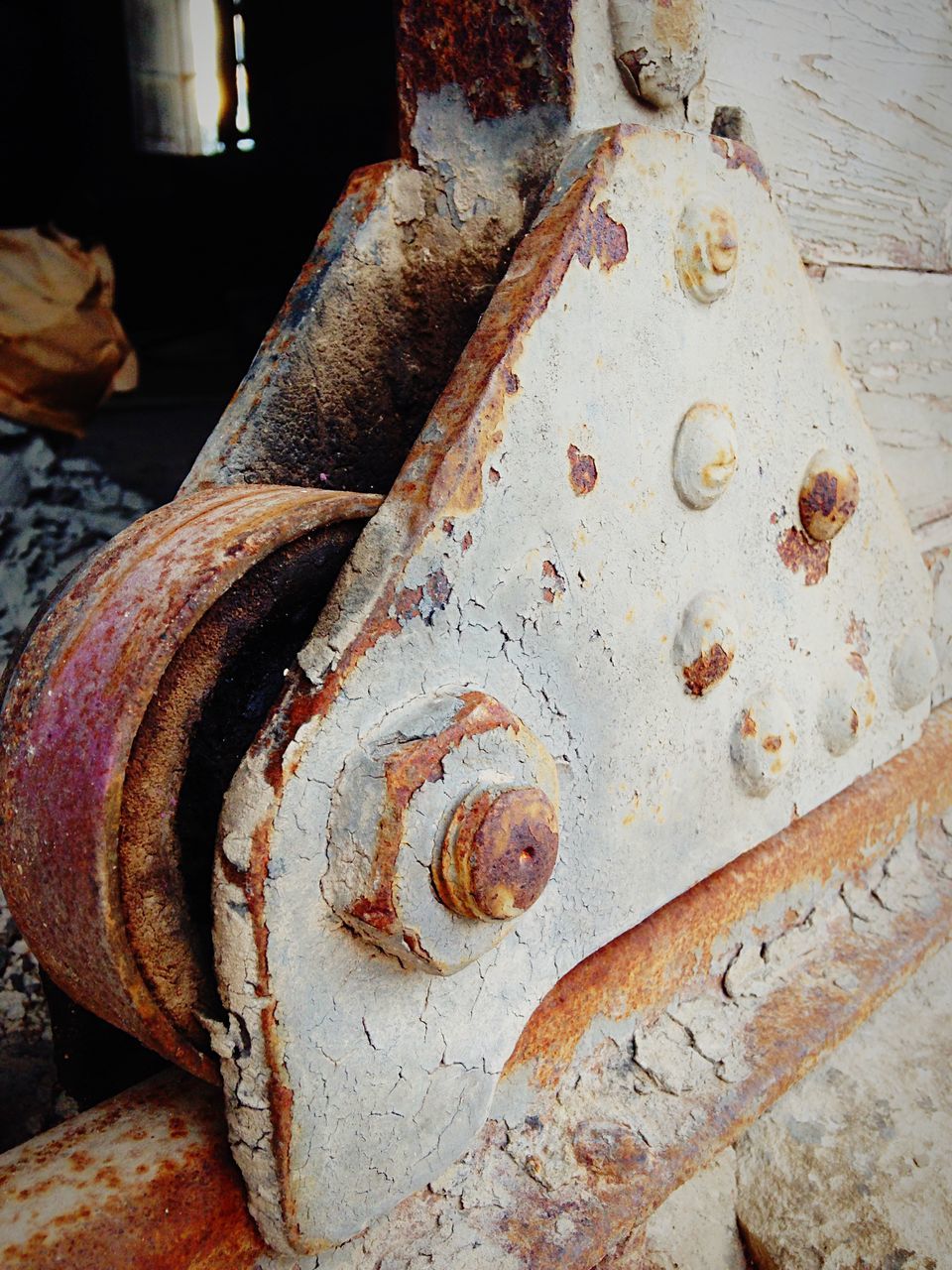 rusty, old, metal, deterioration, run-down, weathered, close-up, abandoned, obsolete, damaged, metallic, indoors, industry, no people, built structure, machine part, day, high angle view, machinery