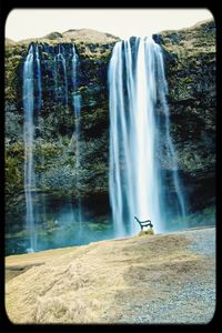 Scenic view of waterfall