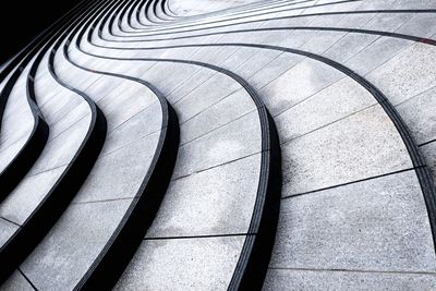 High angle view of spiral staircase on road