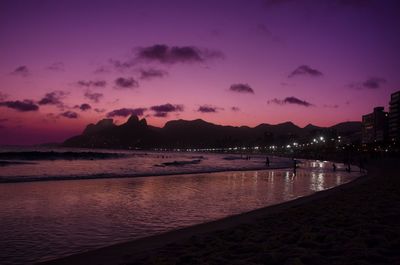 Scenic view of sea against sky at sunset