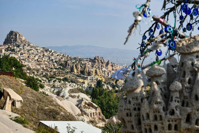 Panoramic view of rock formations against sky