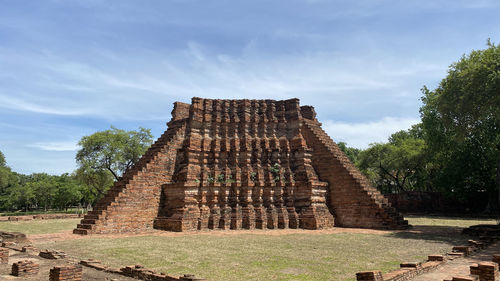 Old ruins of temple against sky