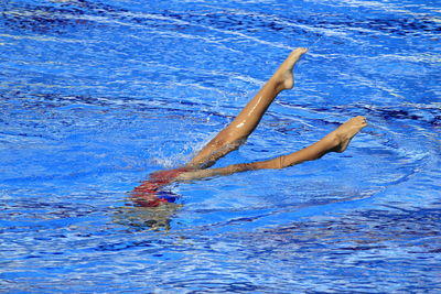 View of swimming in sea