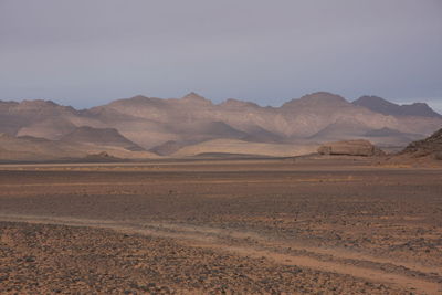 Scenic view of desert against sky